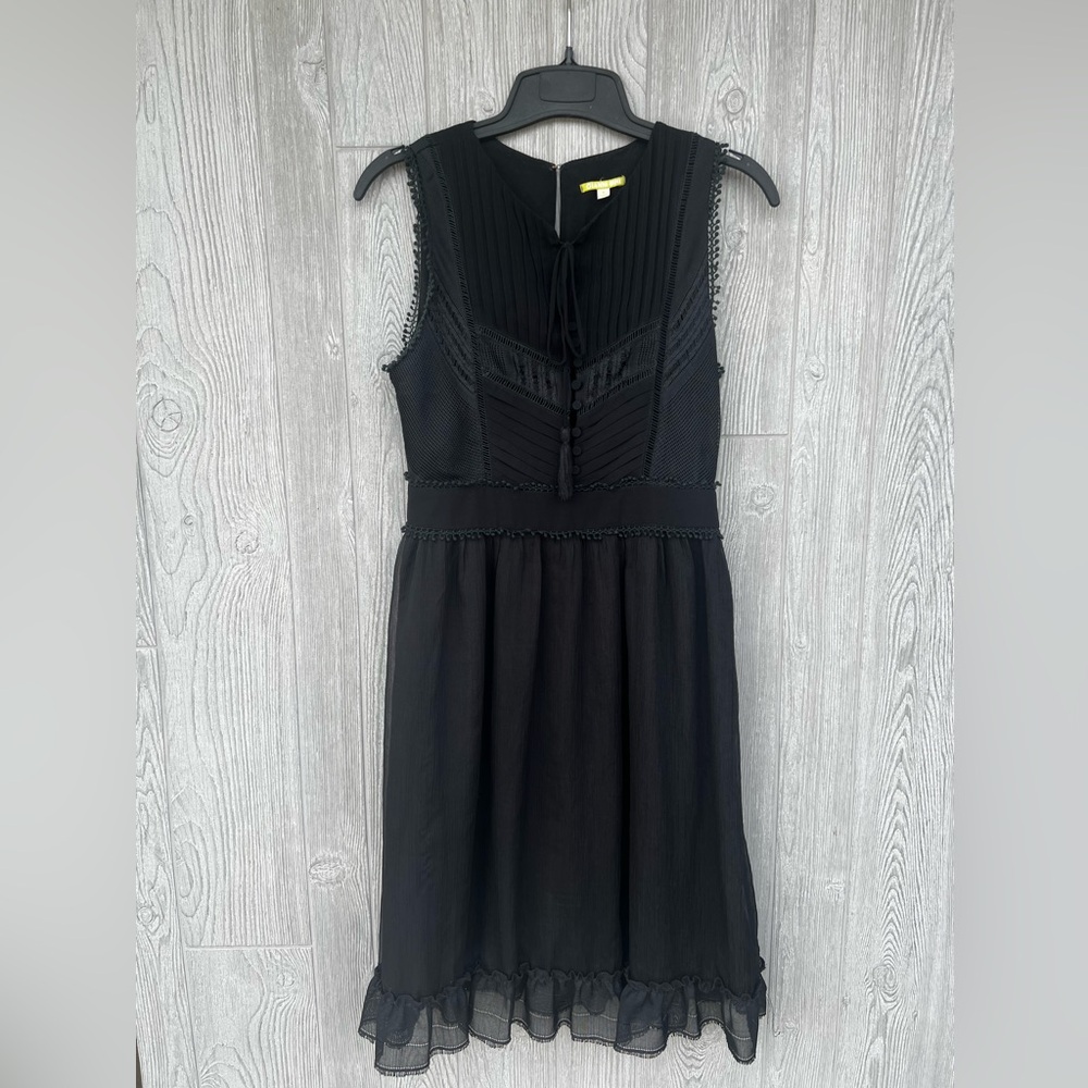 Gianni Bini Black Gothic Sleeveless Dress with Tassels Size Medium